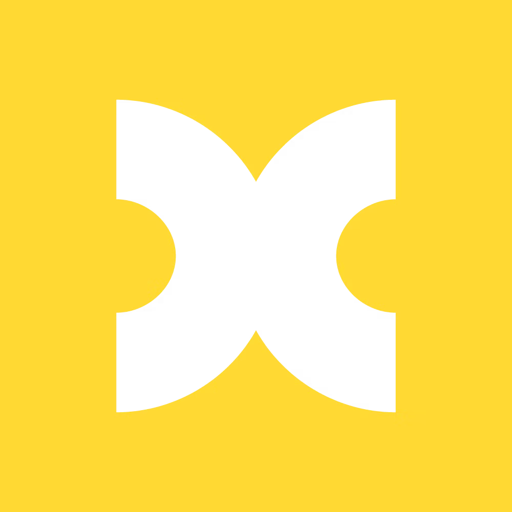 A black and X logo of Strix on a yellow background.